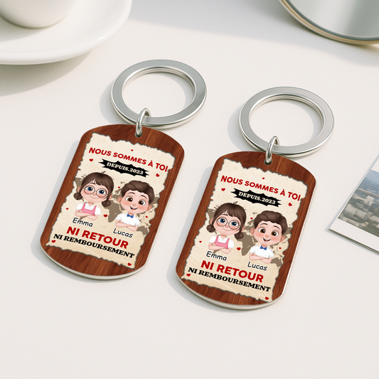 8374JFR2 porte cle personnalise en aluminium les enfants sont a maman papa mamie papy 8374j6kba