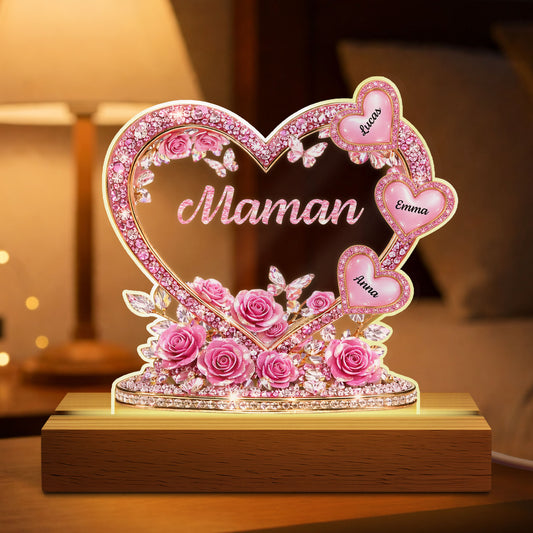 8422LFR1 effet dimpression 3d coeur diamant de maman mamie veilleuse personnalisee prenom 8422lcvwa
