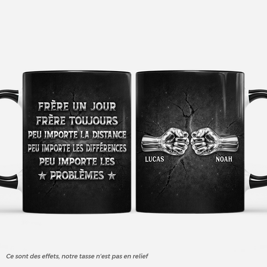 8492MFR1 effet dimpression 3d frere un jour ami un jour mug personnalise prenom 8492m3eme