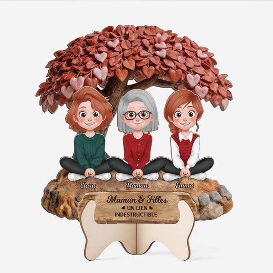 8503QFR1 plaque bois personnalisee cadeau maman et ses filles 8503qslza