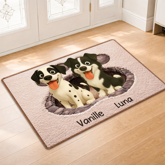 8565AFR2 effet dimpression 3d patte de chien paillasson personnalise chien a forme decoupee 8565adsfnc