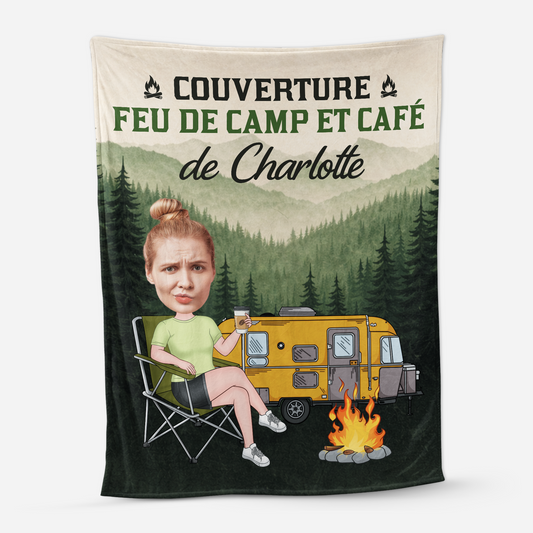 8570BFR1 feu de camp et cafe plaid personnalise femme homme 8570btf5a