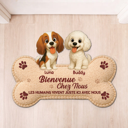 8579AFR1 bienvenue chez moi paillasson chien personnalise a forme decoupee 8579ad6pcc