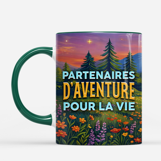 8582MFR2 mug couple personnalise partenaires de camping pour la vie 8582mtcbg