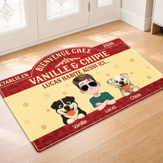 8609AFR1 maison de chien paillasson chien personnalise a forme decoupee 8609adavmc_2