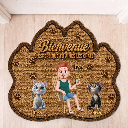 8616AFR1 esperer que tu aimes les poils paillasson personnalise chat a forme originale 8616adayrd