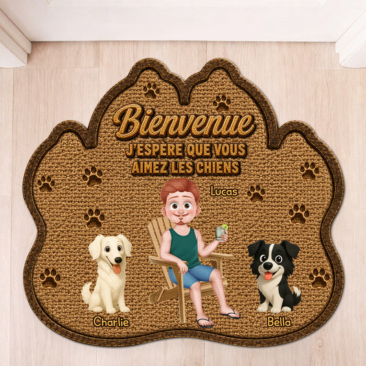 8616AFR1 esperer que tu aimes les poils paillasson personnalise chien a forme originale 8616adayrc