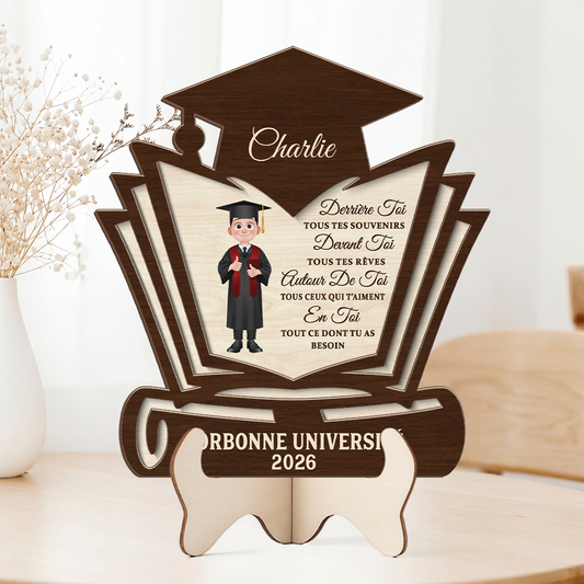 8637QFR2 tous tes reves cadeau remise de diplome femme homme plaque bois personnalisee 8637q6pma