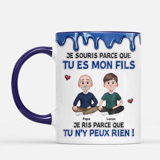 8740MFR2 effet dimpression 3d je souris tu es mon enfant mug personnalise fille et fils 8740mtpla
