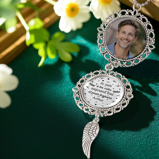 8761OFR1 papa maman a tes cotes pendentif voiture personnalise photo commemorative 8761o8vha_1