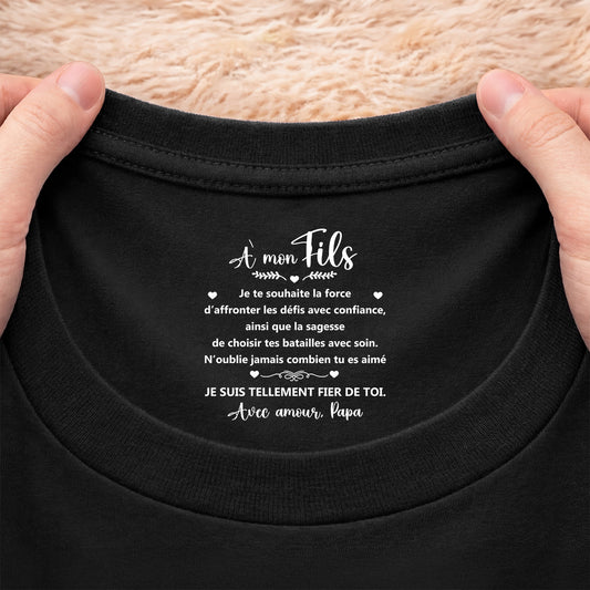 8936AFR2 tee shirt avec impression personnalisee a l_interieur du col version noir a ma fille mon fils 8936aasqba