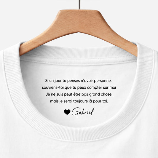 8942AFR1 tee shirt personnalise texte a l_interieur du col blanc hommefemme fille et fils compter sur moi 8942aa8lma