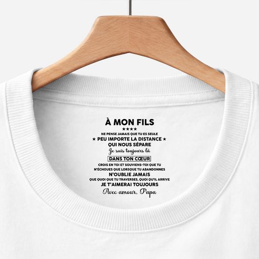 8962AFR1 a mon fils et a ma fille tee shirt personnalise texte a l_interieur du col blanc pour femmehomme 8962aatebb