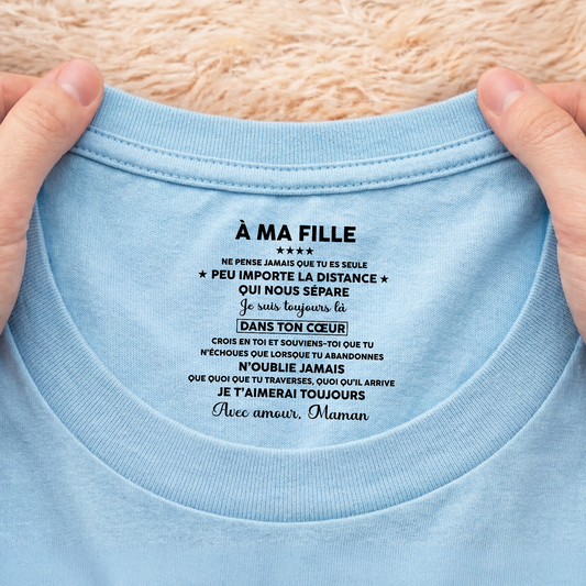 8962AFR2 a mon fils et a ma fille tee shirt personnalise texte a l_interieur du col blanc pour femmehomme 8962aatebb