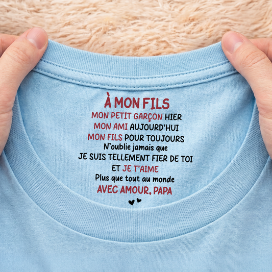 8969AFR2 tee shirt personnalise texte a l_interieur du col blanc femmehomme a mon fils ma fille 8969aaccca