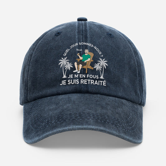 9138AFR1 cadeau retraite avec humour pour femmehomme casquette delavee personnalisable 9138aj8q5b