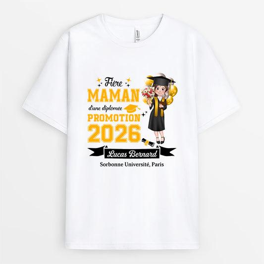 9144AFR1 maman fiere d_un diplome tee shirt personnalise blanc cadeau diplome_ femmehomme 9144aspla