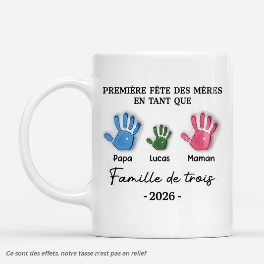 9217MFR1 effet dimpression 3d premiere fete des maman et papa mug personnalise famille et chien chat 9217m8qta