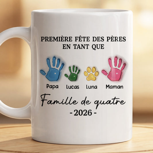 9217MFR2 effet dimpression 3d mug personnalise famille et chien chat premiere fete des maman et papa 9217m8qta