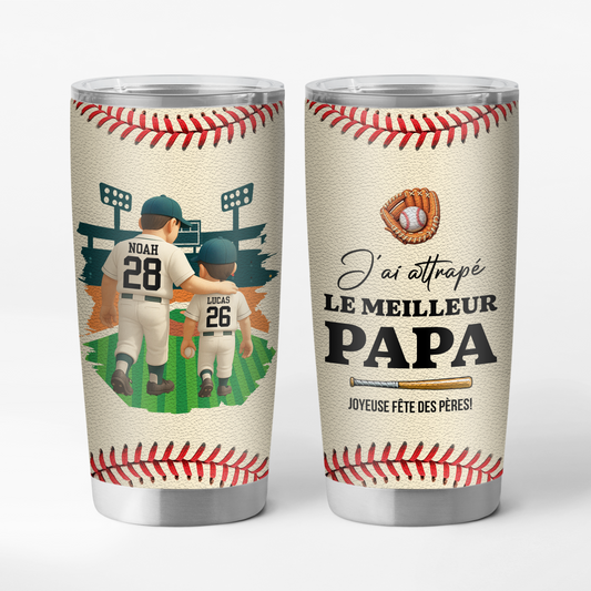 9230TFR1 effet dimpression 3d mug isotherme personnalise texte_ 590ml meilleur papa papy fan de baseball 9230tndbb