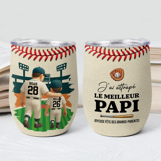 9230TFR2 effet dimpression 3d mug isotherme personnalise texte_ 355ml meilleur papa papy fan de baseball 9230tndbb