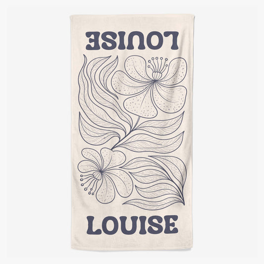 9279BFR1 cadeau ete femme_ serviette de plage personnalisable_ avec fleur 9279bavca_2