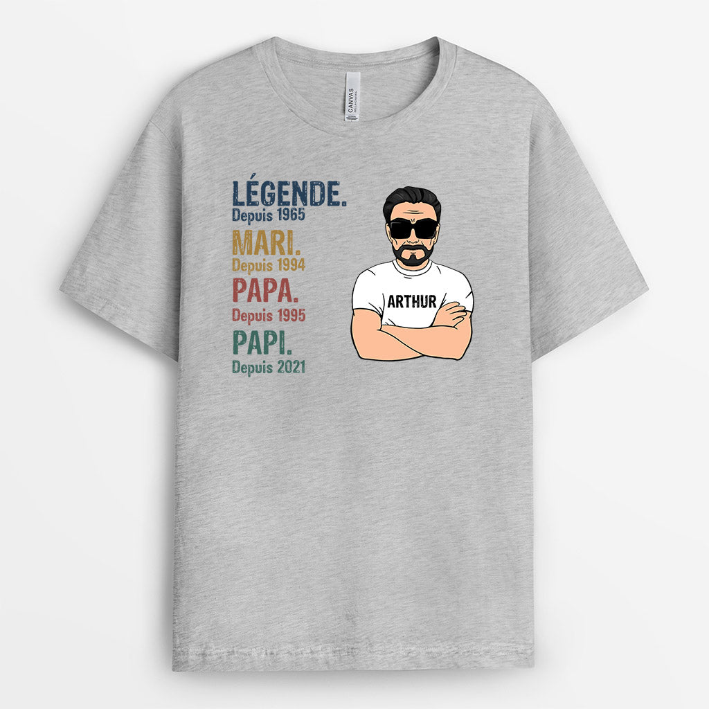 Légende, Vintage - Cadeau Personnalisé | T-shirt pour Papa/Papi