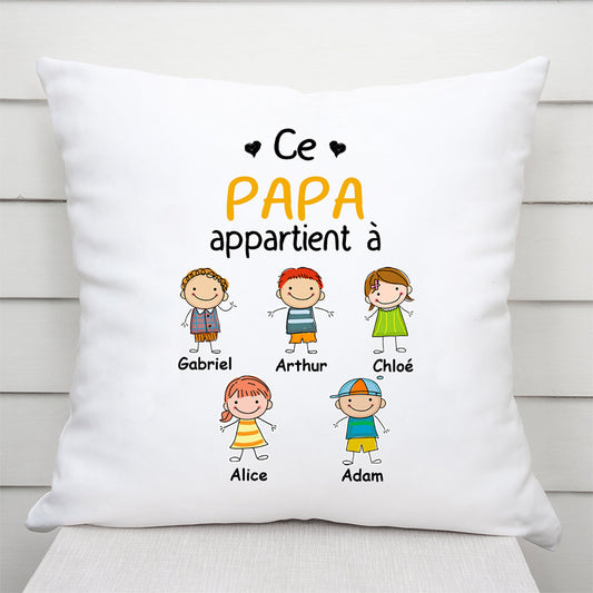 0014P040BFR1 cadeau Personnalise coussin enfants papa papi