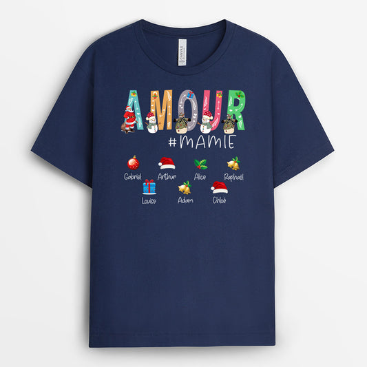 0022A040AFR1 cadeau Personalisable T shirt decorations mamie maman Noel