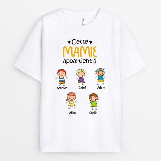 0027A040AFR2 present Personalisable T shirt enfants mamie