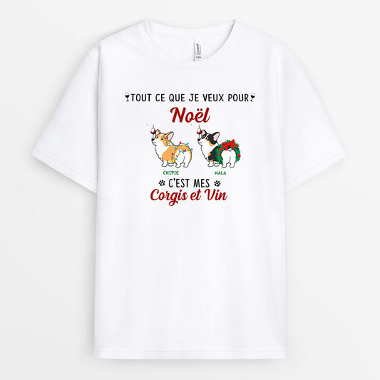 0036A010CFR2 present Personnalise T shirt chiens personne