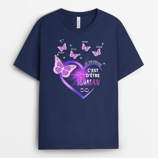 0063A010AFR2 present personnalisable T shirt papillons mamie coeur