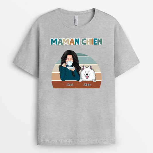 0067A117CFR2 present personnalisable T shirt chien maman
