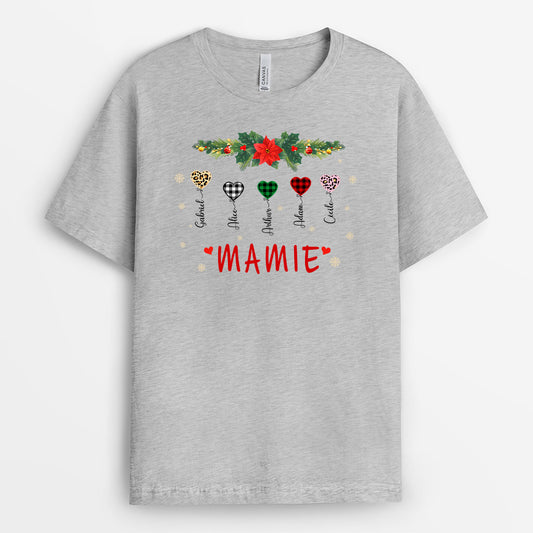 0078A040AFR2 cadeau Personnalise T shirt coeur mamie Noel