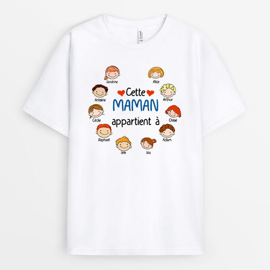 0080A040AFR2 present Personalisable T shirt enfants maman