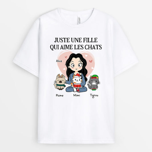 0082A040DFR1 present Personalisable T shirt chats fille