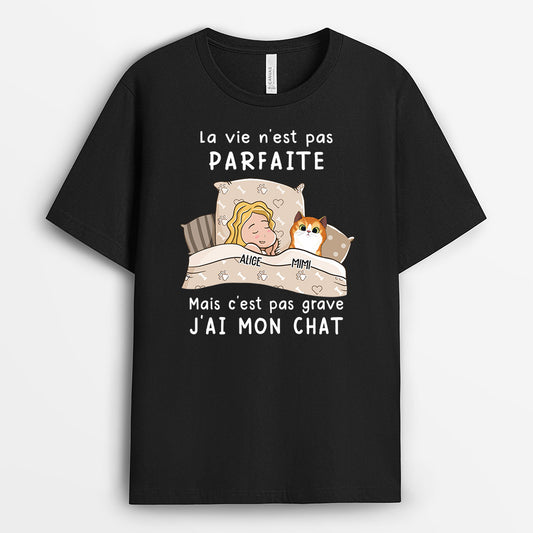 0090A010CFR1 Cadeau Personnalise T shirt Chat Amoureux des Chats