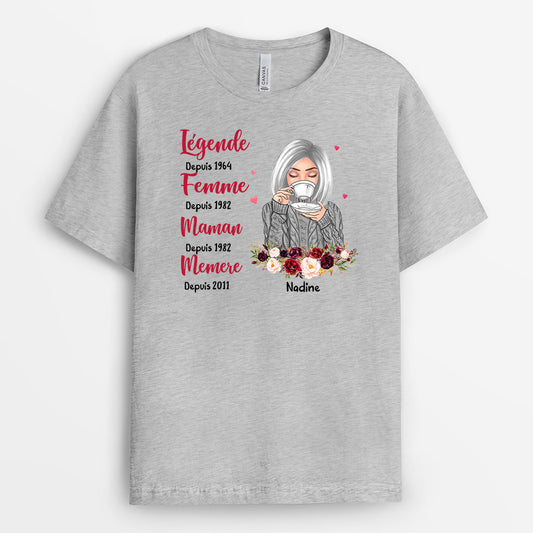 0096A040AFR2 present Personnalise T shirt maman mamie texte