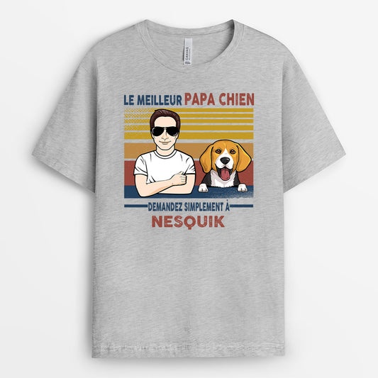 0102A010CFR2 present Personalisable T shirt chiens homme papa papi