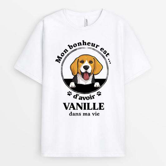 0122AFR2 present Personnalise T shirt chiens personnes texte
