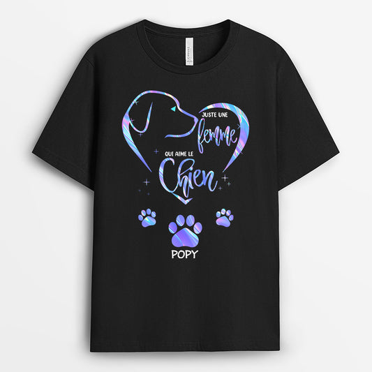 0136AFR1 present Personnalise T shirt chiens filles texte