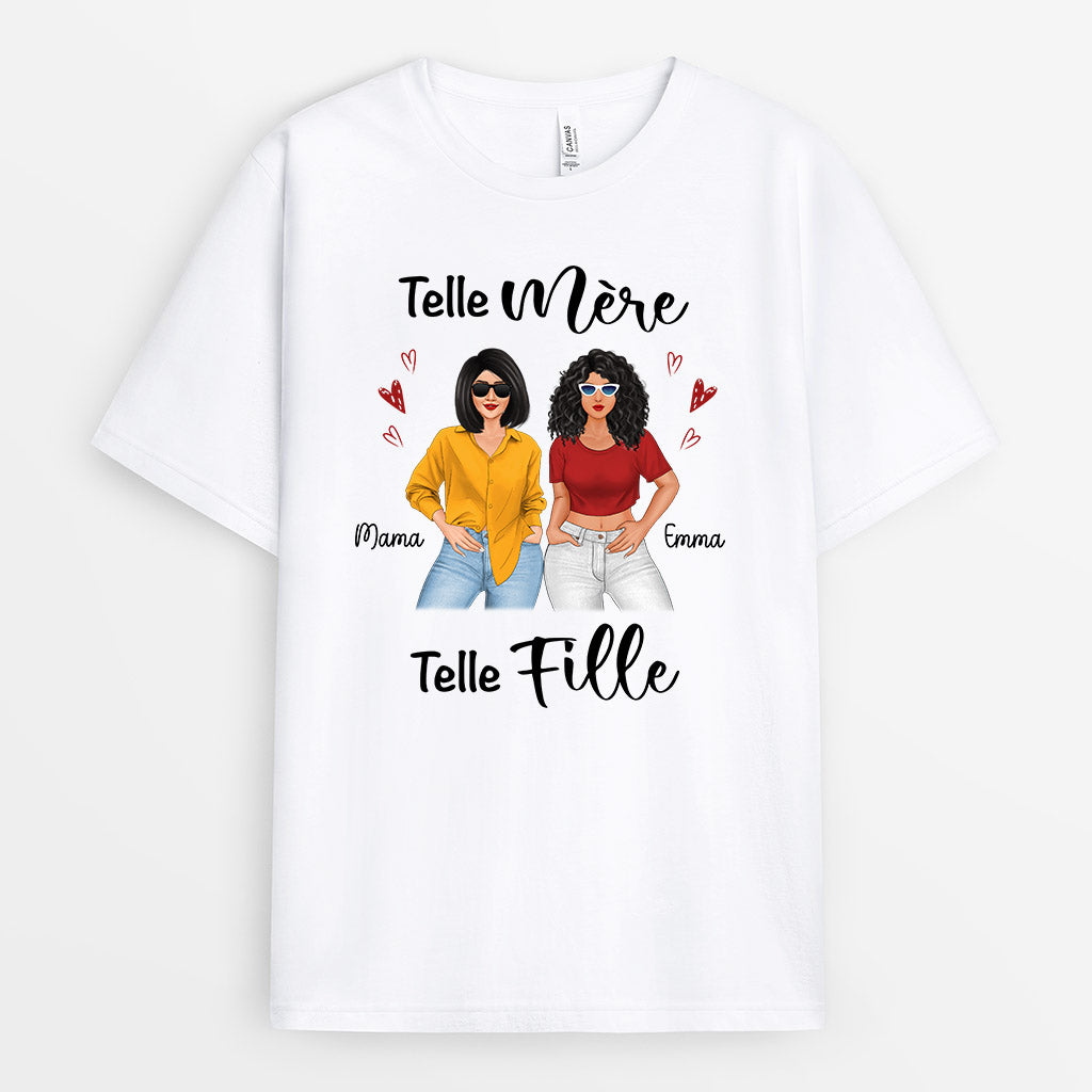Telle Mère, Telle Fille - Cadeau Personnalisé | T-shirt pour Maman/Mamie