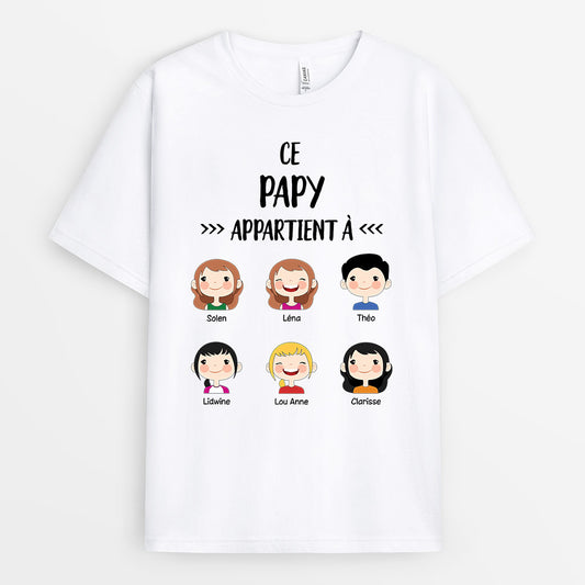 0141AFR1 present Personnalise T shirt enfants papa papi