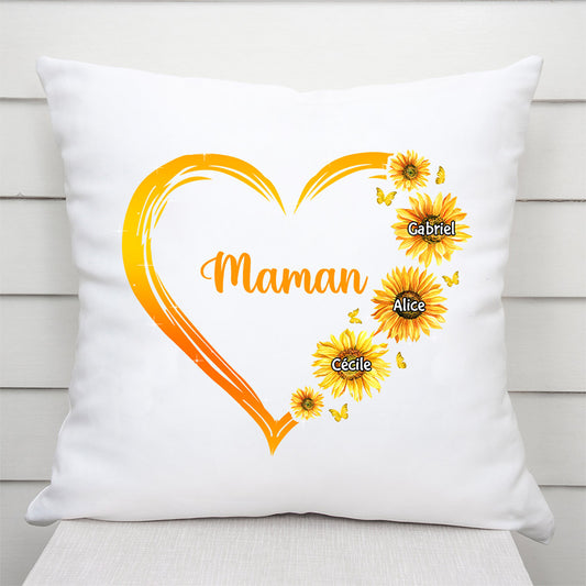 0192P10AFR2 present Personnalise coussin coeur maman mamie fleurs