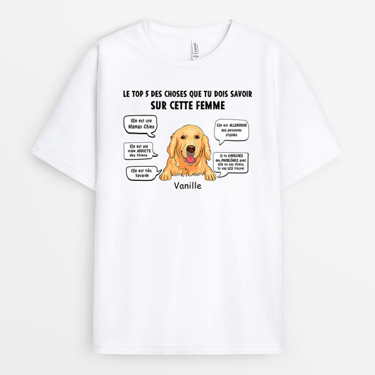 0207A160CFR1 cadeau personnalisable T shirt chiens personnes texte