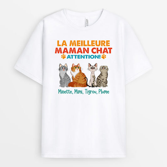 0238A260DFR1 cadeau personnalisable T shirt chats maman