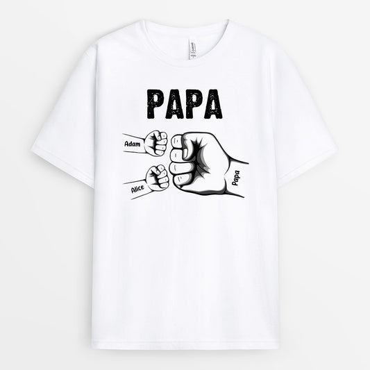0263A100BFR1 cadeau personnalisable T shirt poing papa papi