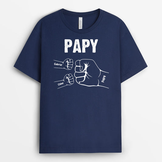 0263A108BFR2 present Personnalise T shirt poing papa papi