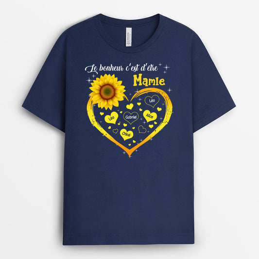 0280A100AFR2 present personnalisable T shirt coeur maman mamie fleur