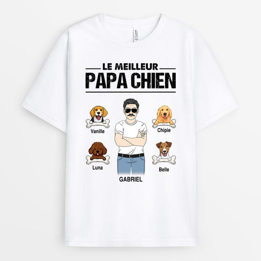 0281A240CFR2 present personnalisable T shirt chiens homme papa